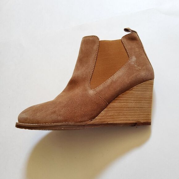 Diba Suede Leather Wedge Ankle Boots Booties Size 10 New - Picture 4 of 10